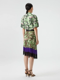 Юбка с принтом "Медведи" и бахромой OLA OLA