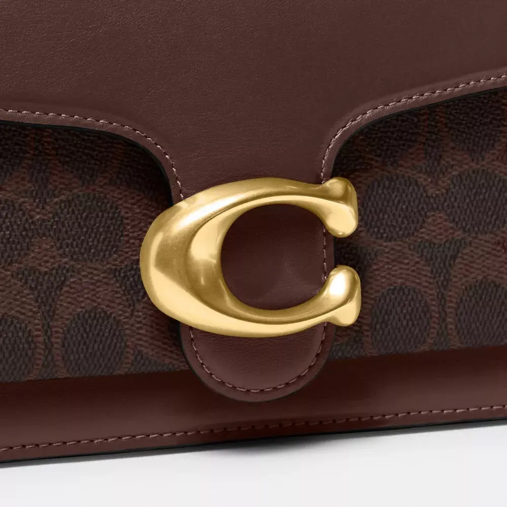 COACH СУМКА ЧЕРЕЗ ПЛЕЧО SIGNATURE CANVAS TABBY 26, ТЕМНО-КОРИЧНЕВЫЙ