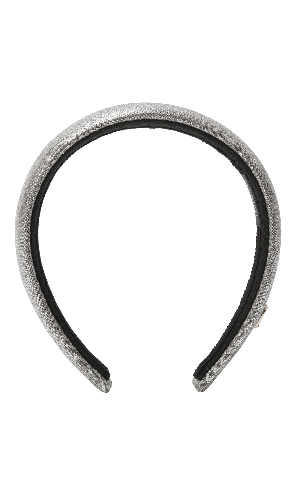 Ободок из шерсти серебристого цвета