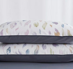 Постельное белье ЕВРО (двуспалка) Египедский Хлопок Краски на белом