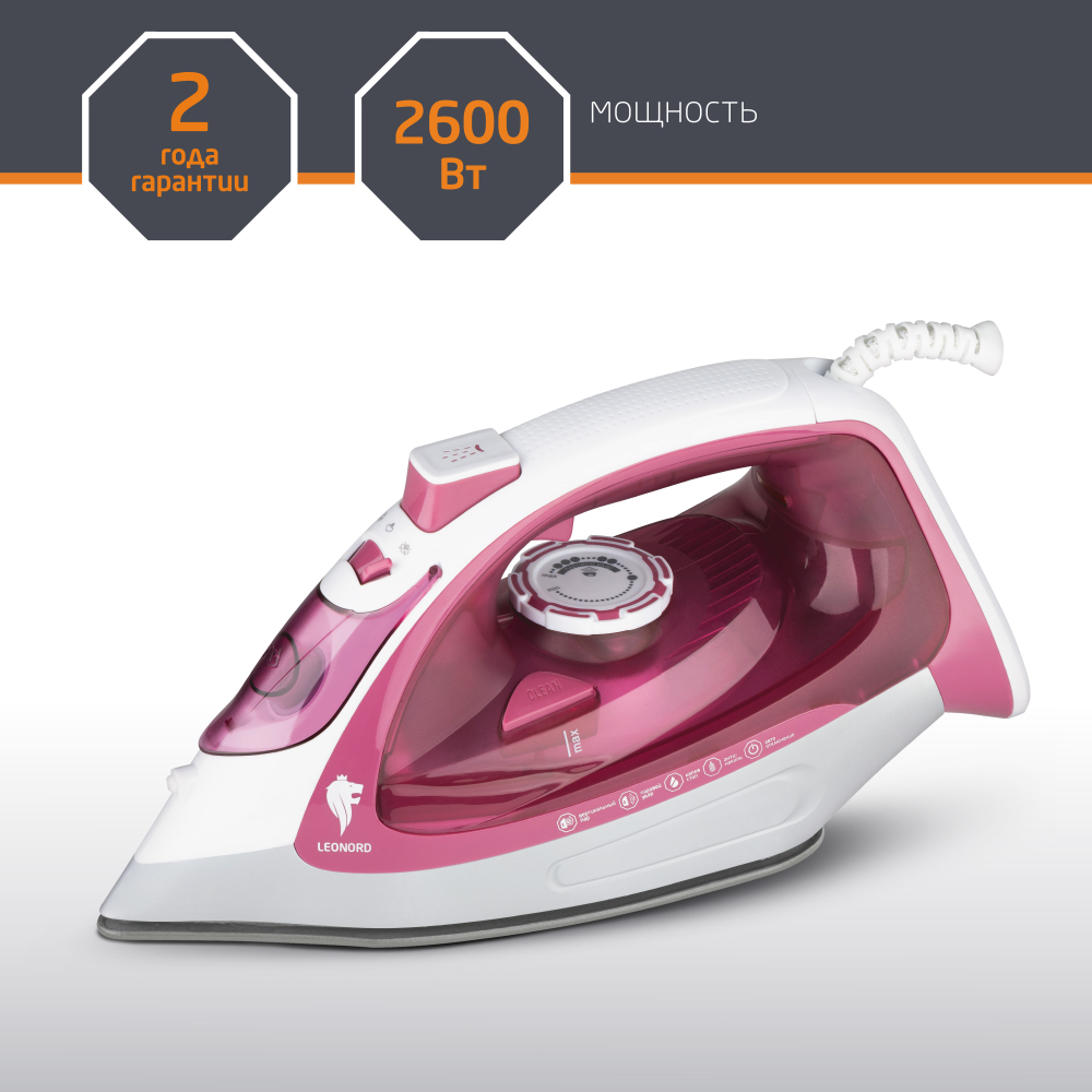 Утюг LEONORD LE-1805 розовый (270091)