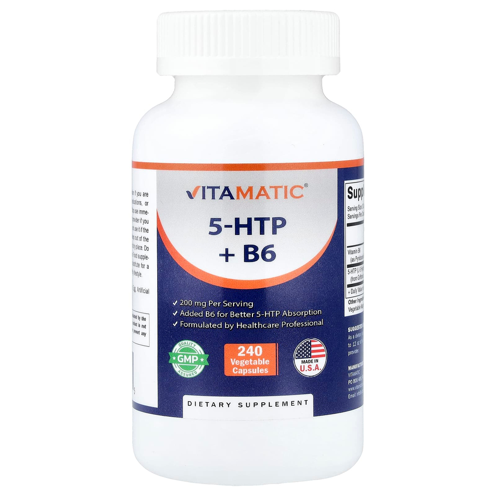 Vitamatic, 5-HTP и витамин B6, 240 растительных капсул