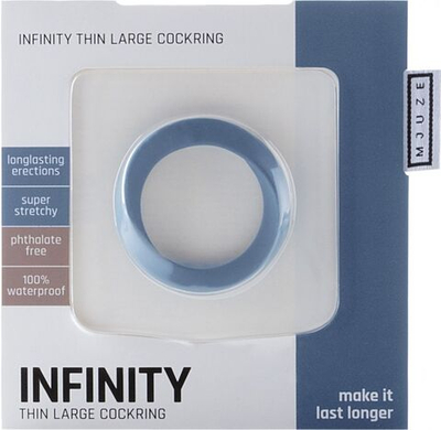 Синее эрекционное кольцо Infinity Thin Large (Цвет: синий)