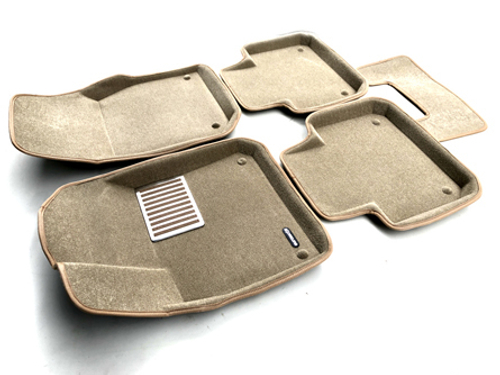 Коврики салона для VOLKSWAGEN Touareg (2018-)/PORSCHE Cayenne (2018-) Euromat 3D Lux бежевые. Арт. EM3D-004106T