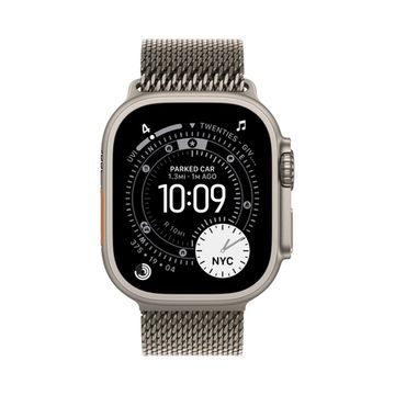 Умные часы Apple Watch Ultra 3, 49 мм, Natural Titanium Milanese Natural Loop M. , титановый-бежевый