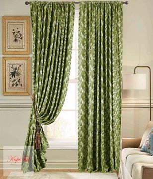 Вензель (оливковый). Плотные шторы жаккард.