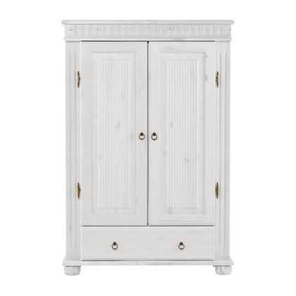 Шкаф для одежды, 99x147x40, Хельсинки 21, с полками, распашной, белый воск