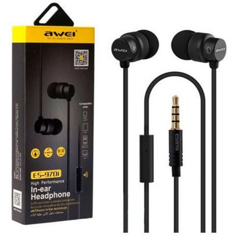 Наушники проводные с микрофоном + пульт Awei ES-970i