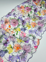 Вышивка на сетке фиолетовый/мультиколор К701 (25 см)