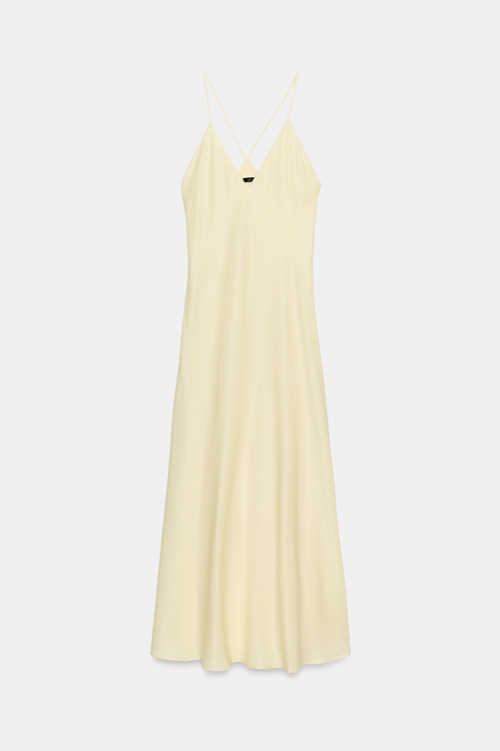 ZARA ПЛАТЬЕ-КОМБИНАЦИЯ — ZW COLLECTION, ПАСТЕЛЬНО-ЖЕЛТЫЙ