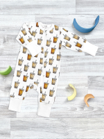 Утеплённый комбинезон с открытой ножкой Mjölk Sleep and Play Стаканчики