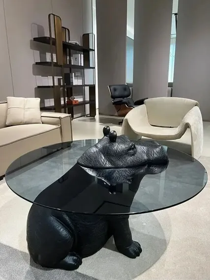 Журнальный столик Hippo, Ø100 см, стекло