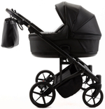Детская коляска для двойни Adamex Leo Duo Deluxe 2 в 1 DUO-SA2 (ЧЕРНАЯ КОЖА)