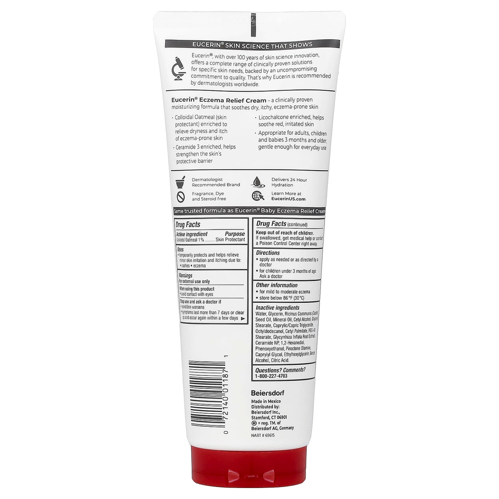 Eucerin, крем для уменьшения проявлений экземы, без отдушки, 226 г (8 унций)
