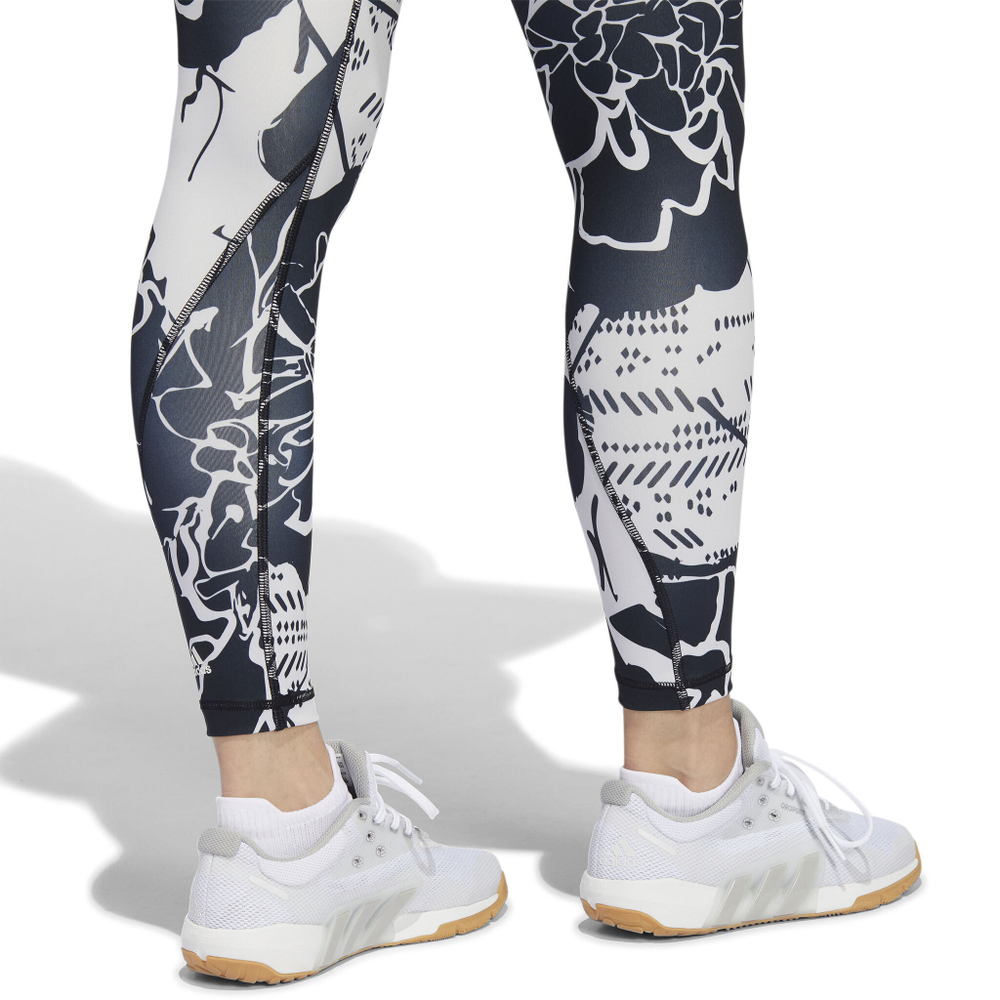 Женские теннисные брюки adidas Optime Flower 7/8 Tight Women - Black, White