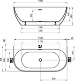 Акриловая ванна Ravak Freedom W 166x80 XC00100033 без гидромассажа