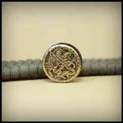 Бусина - вставка для браслета из паракорда "Георгий" , латунь