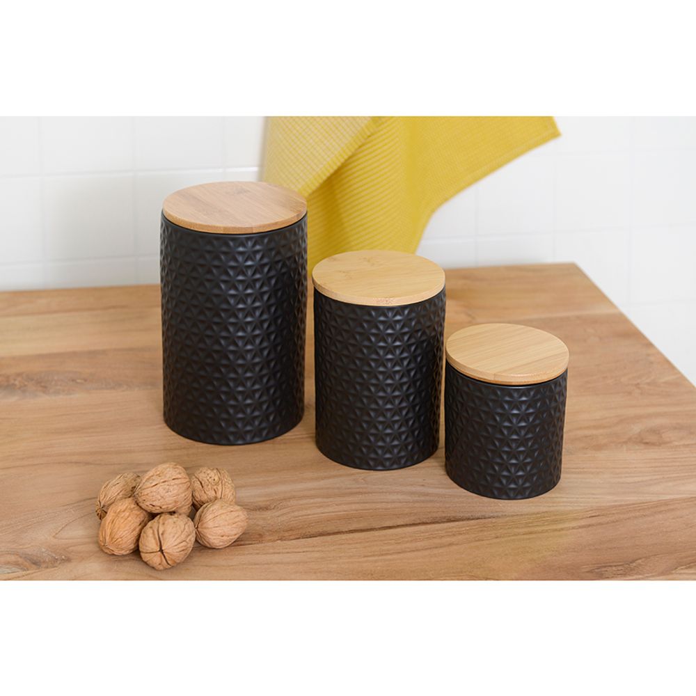 Банка для хранения керамическая Farah, 900 мл, черная