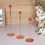 Подсвечники «SUNSHINE» 23 /28/32 см (набор 3 шт), Розовое золото