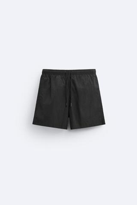 ZARA КЛАССИЧЕСКИЕ ПЛАВАТЕЛЬНЫЕ ШОРТЫ, ЧЕРНЫЙ