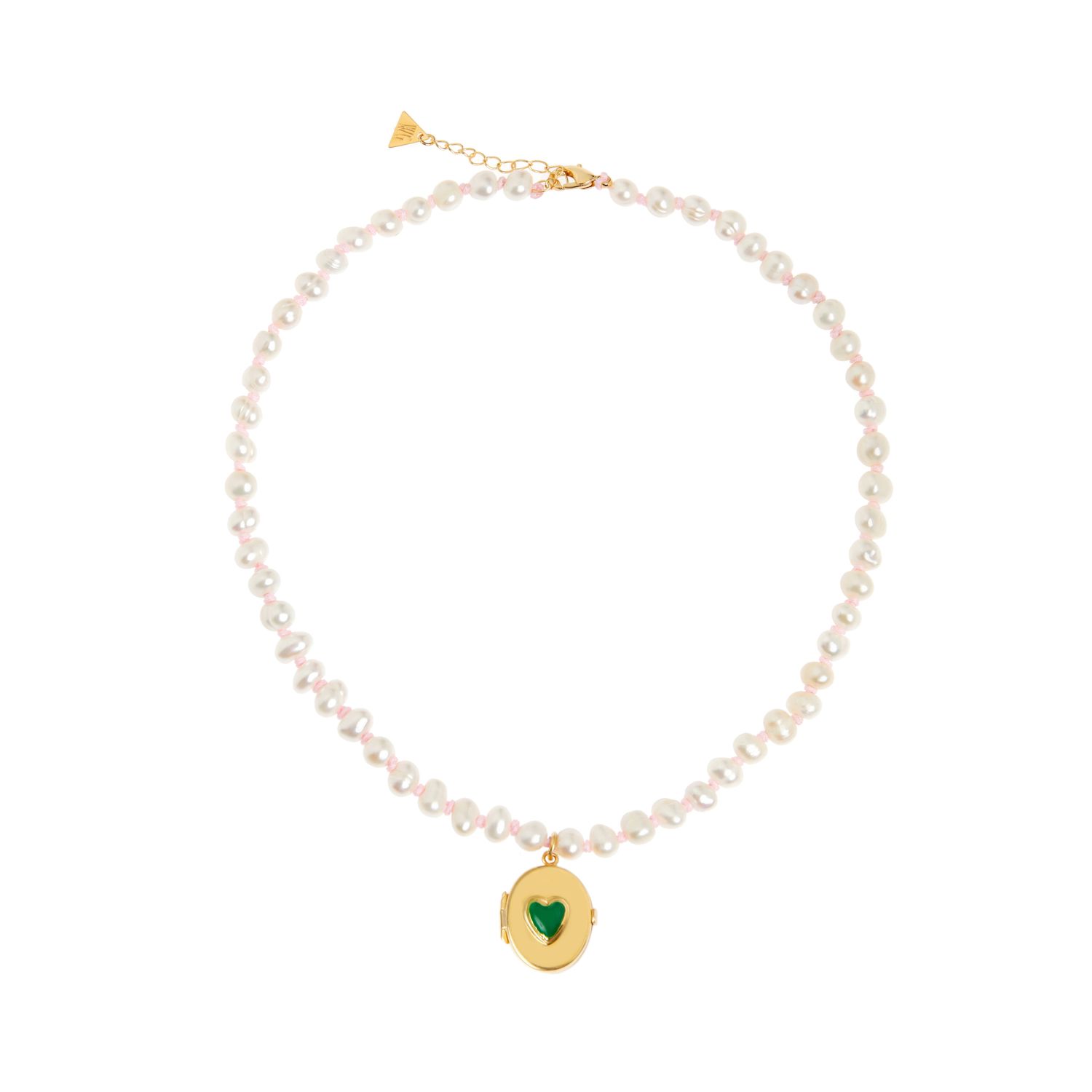 Колье Heart Locket Knitted Necklace – Green