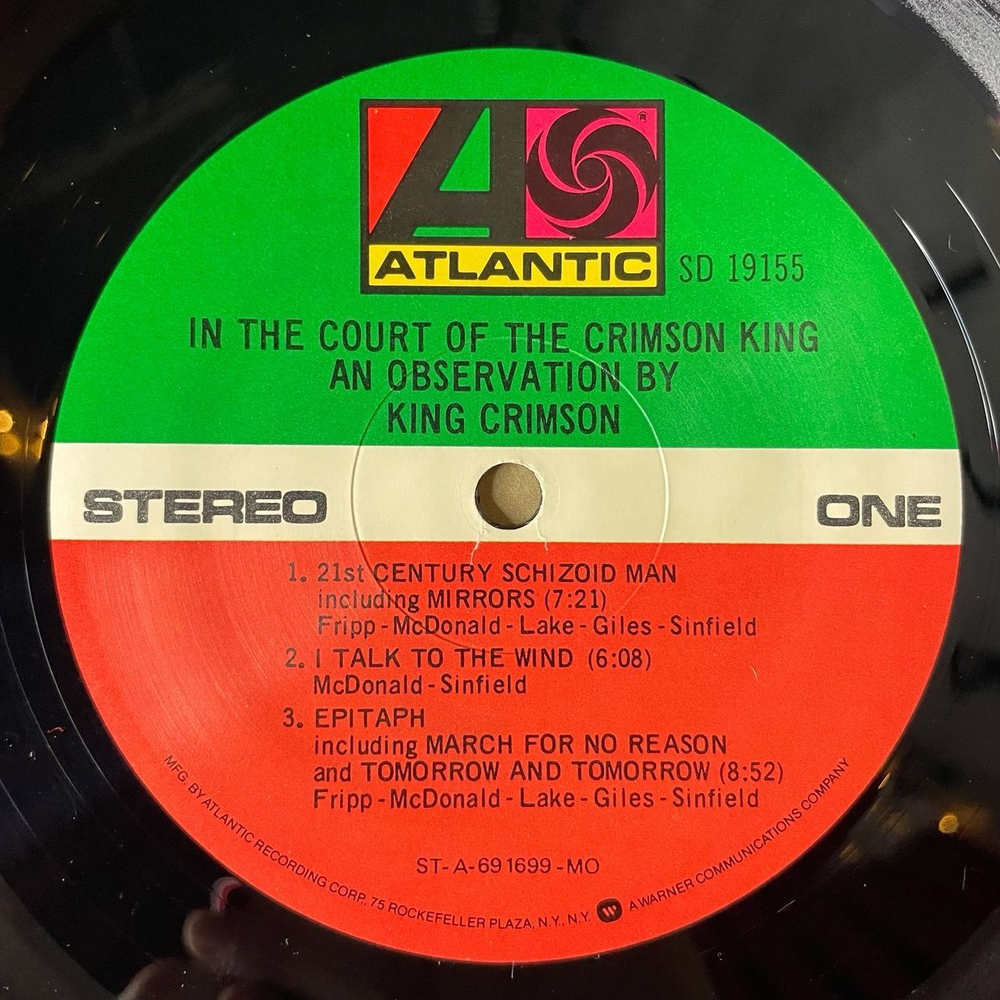 Винтажная виниловая пластинка LP King Crimson In The Court Of The Crimson King (USA 1978) 21st Century Schizoid Man