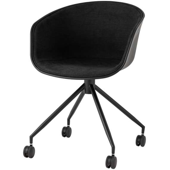 Офисный стул Hey, черный, черная рогожка