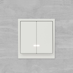 Переключатель двухклавишный с подсветкой, KANT, белый песок