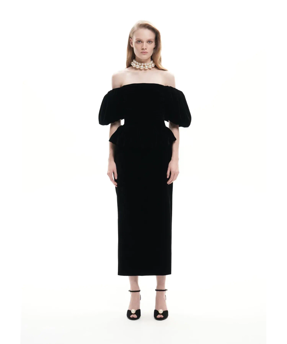 Adrianne, юбка-карандаш из черного бархата