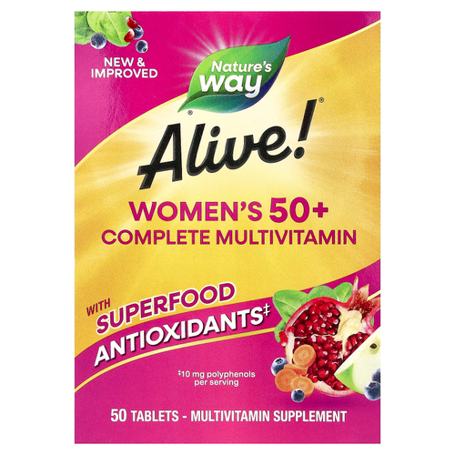 Nature's Way, Alive!®, комплекс мультивитаминов для женщин старше 50 лет, 50 таблеток