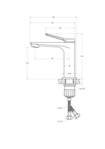 Смеситель BelBagno для раковины, без донного клапана UNIQUE-LVM-CRM-W0