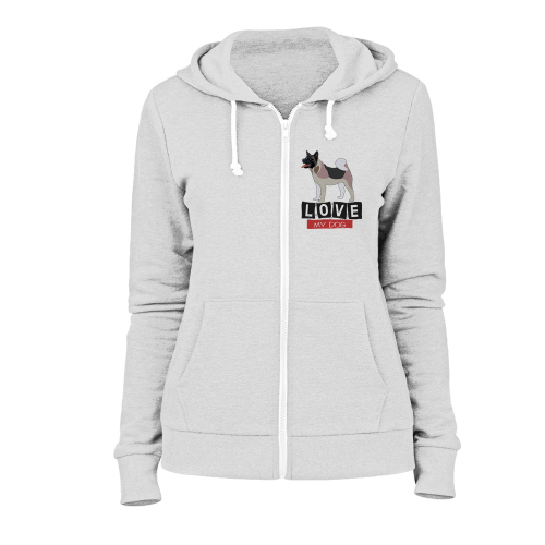 Толстовка на молнии "Люблю свою Акиту"