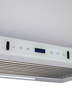 Вытяжка кухонная MACBI Perfa-60G-baf (WHITE) белый, D150мм, 1200м3/ч, полновстраиваемая, мотор 230Ватт, стекло 60см, сенсорное управление + управление жестами