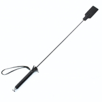 Чёрный кожаный стек с прямоугольным шлепком - 64 см. (Цвет: черный)