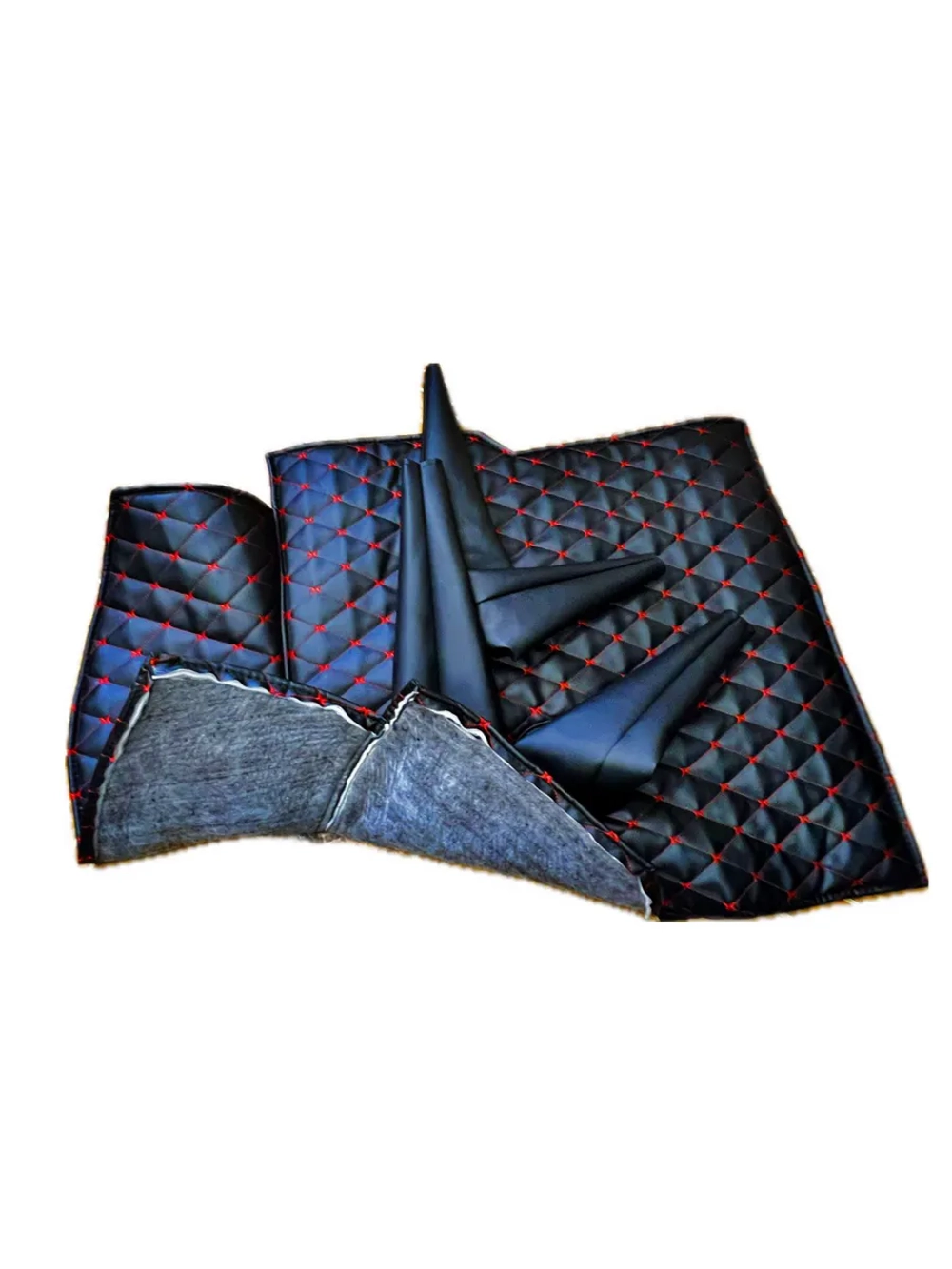 Обивка салона УАЗ 469 , 7 предметов декор.красная.нить