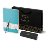 Подарочный набор: Шариковая ручка Parker Jotter + ежедневник, бирюзовый