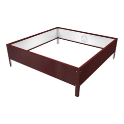 Клумба квадратная оцинкованная 1 ярус  RAL 3005 Винно-красный