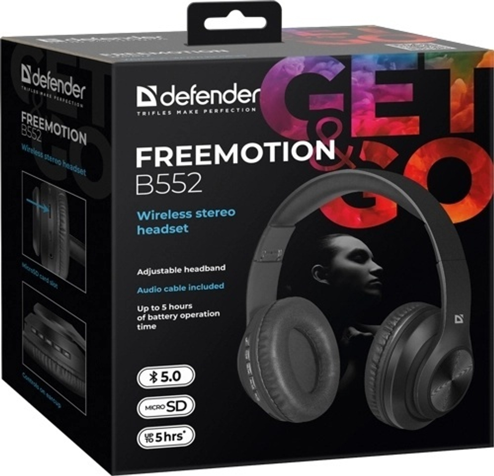 Наушники Defender FreeMotion B552 черный
