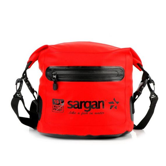 Гермосумка через плечо Sargan Пляжка с доп.карманом 10 л красная