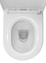 Унитаз напольный Azario FRETTA ROUND 650x340x790 безободковый, в комплекте прямым сиденьем микролифт (AZ-7121A)