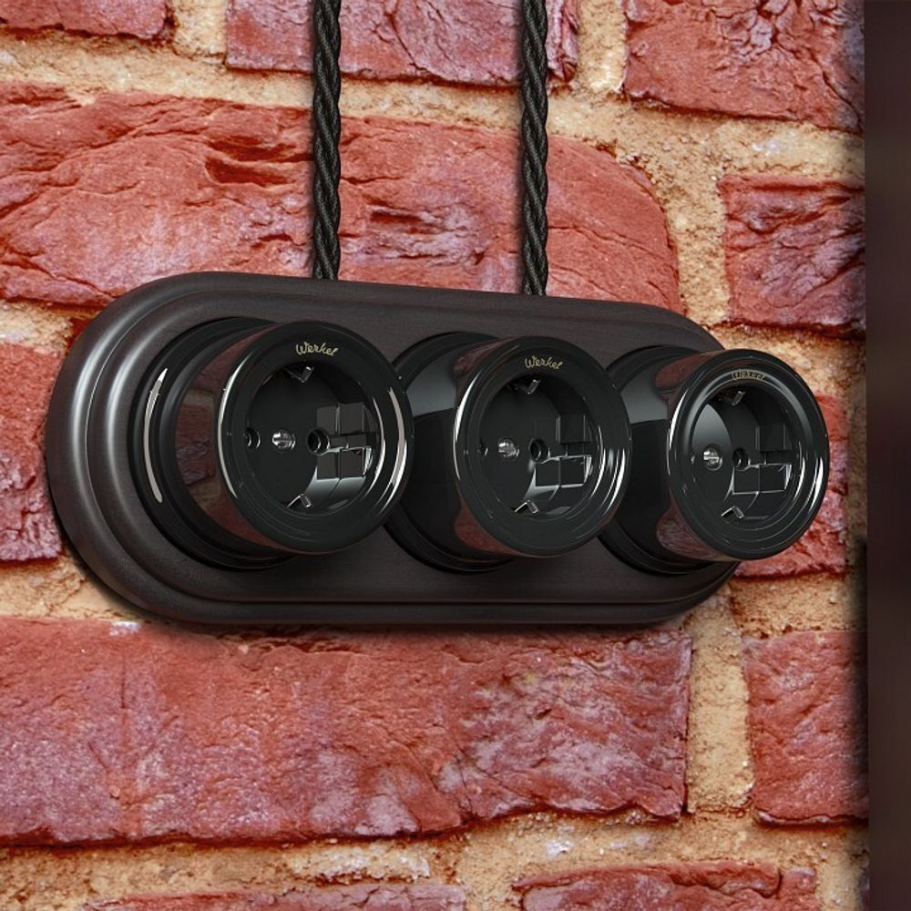 Провод электропитания Werkel Ретро 3х2,5 (черный) W6453308