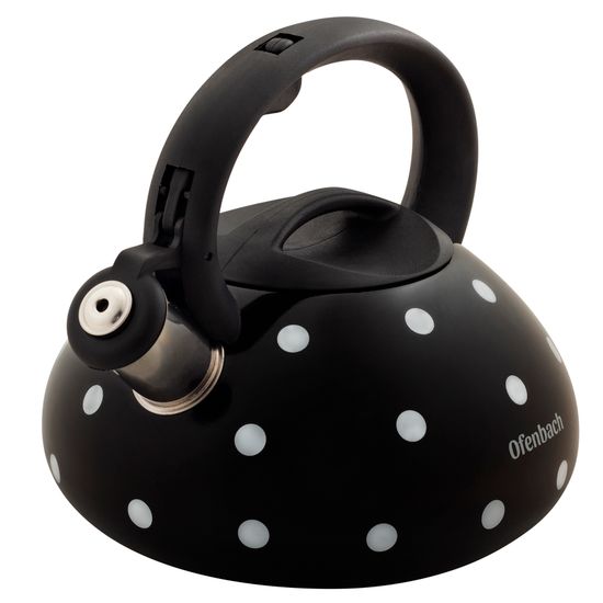 Чайник 2,5 л. из нержавеющей стали со свистком Ofenbach NB-100301 горошек