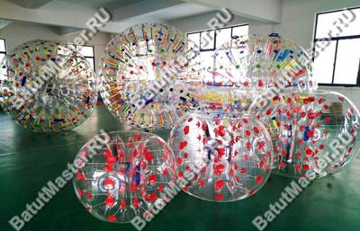 Бампербол ТПУ, диаметр 1 м, с красными держателями