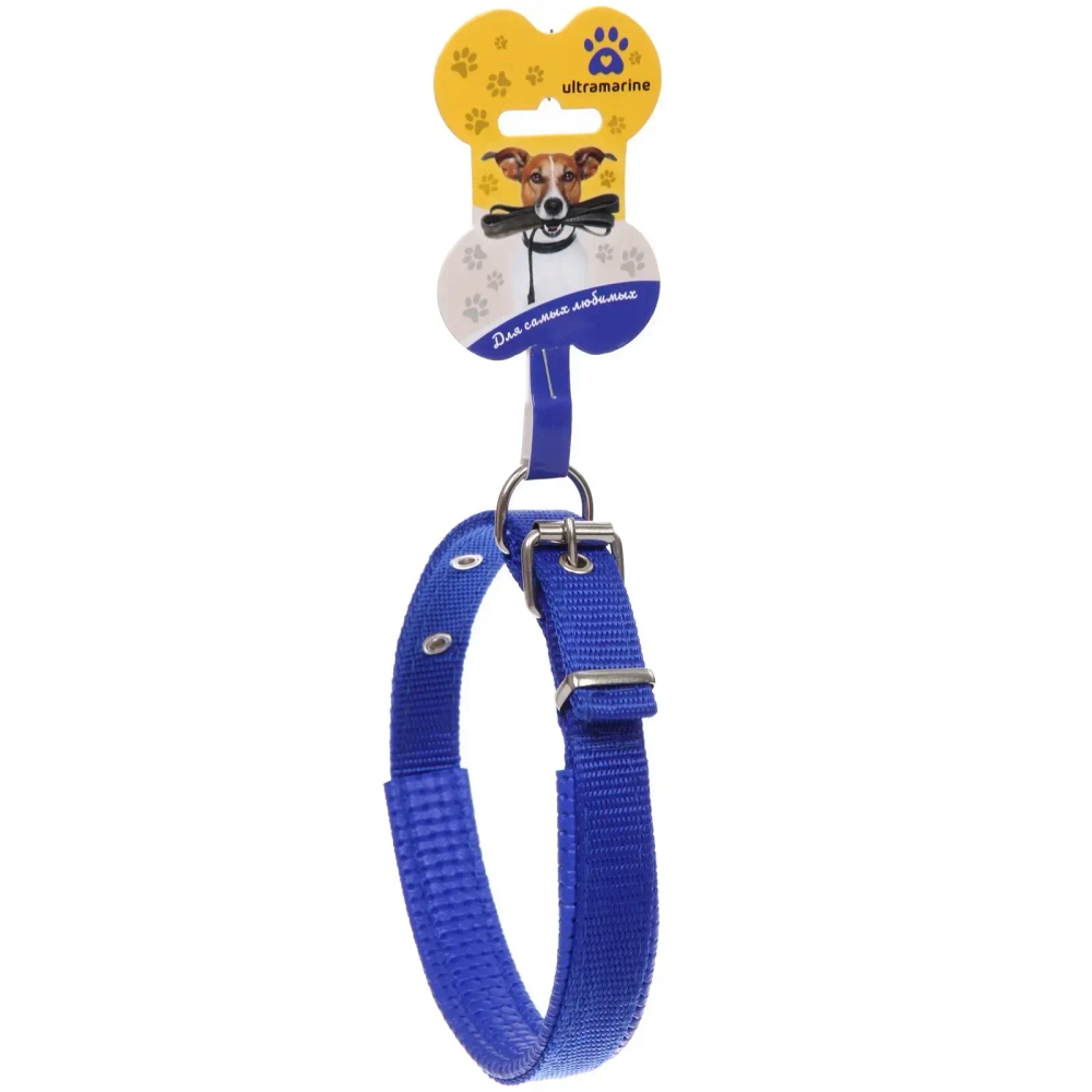 Ошейник для собак однотонный «ЗООЛЕНД БРО», цвет синий, 2*48см (бирка)