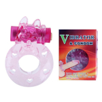 Эрекционное виброкольцо Baile с котом, розовое, TPE