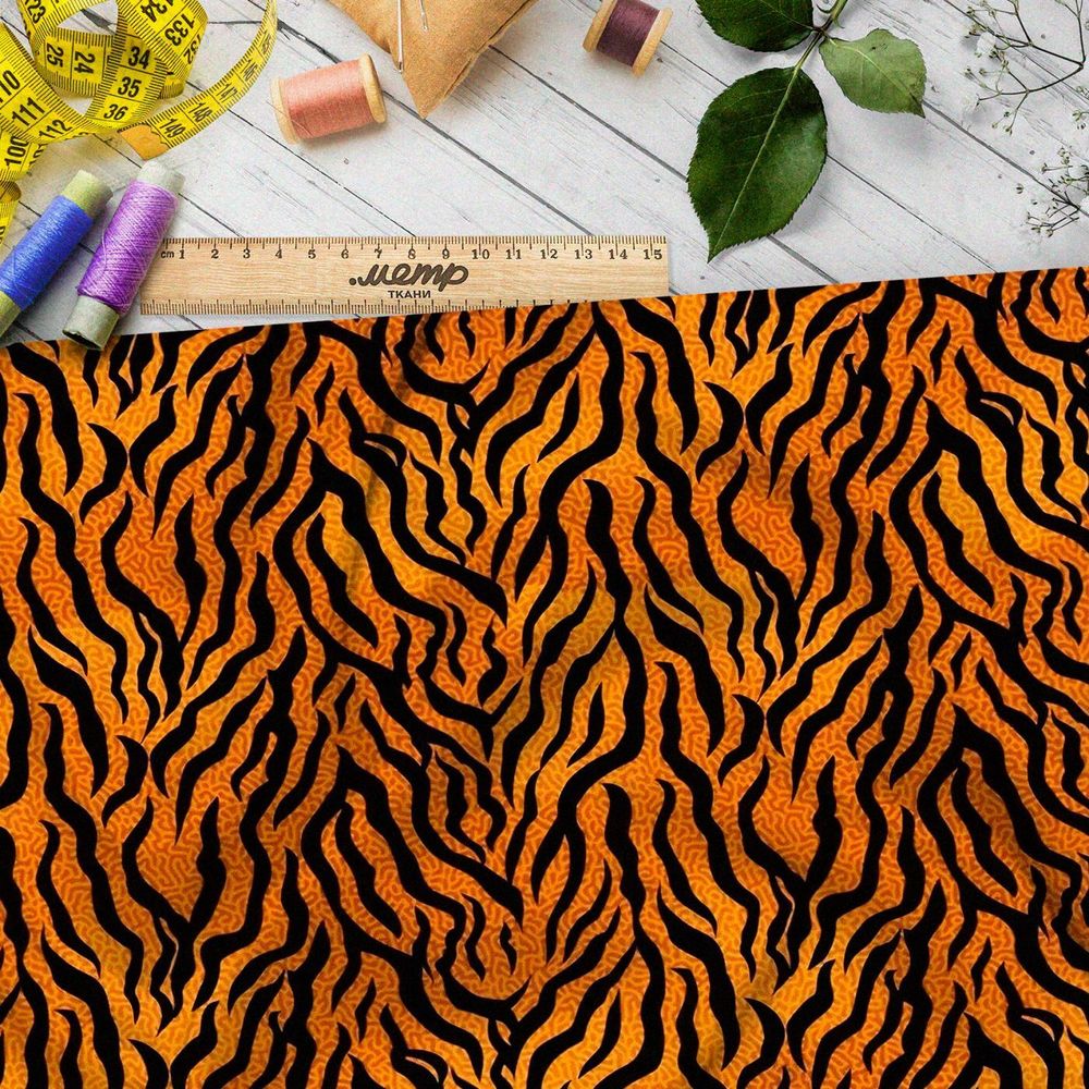 Ткань премиум флис тигриные полоски