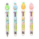 Ручка шариковая, автоматическая, 8в1, Basir, 8-ти цветная, серия "Зверюшки", с резиновой фигуркой, 36 шт