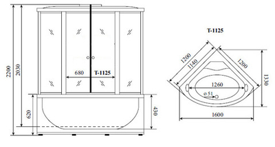 Душевая кабина Timo T-1125