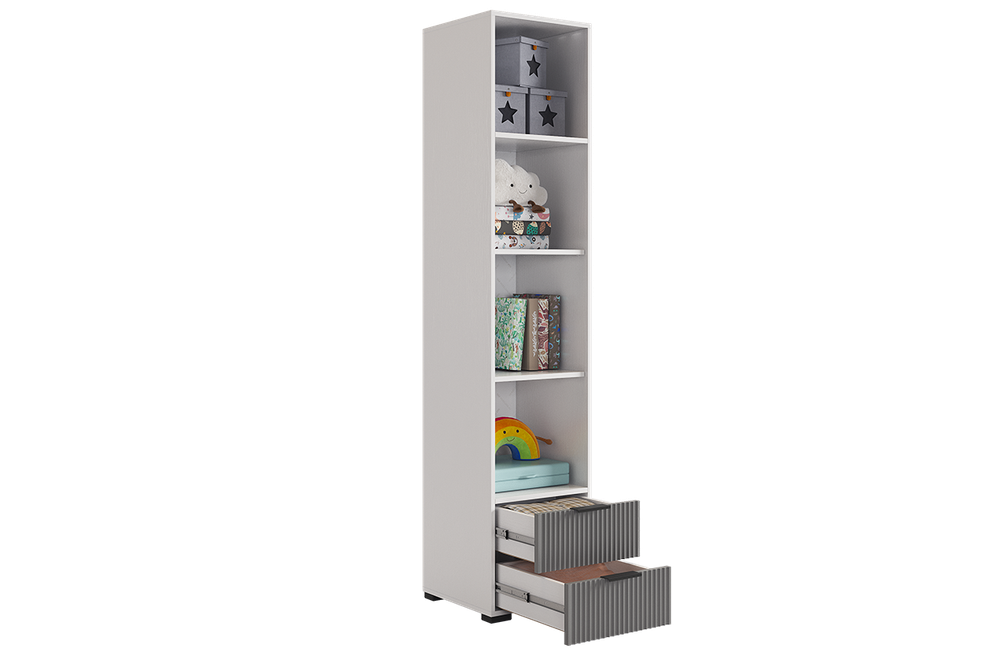 Шкаф однодверный "Зефир" 107.03, (Белое дерево/пудра розовая (эмаль)), 400*422*1900