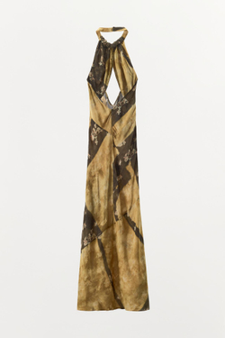 ZARA ПЛАТЬЕ ХАЛТЕР С ПРИНТОМ, РАЗНОЦВЕТНЫЙ